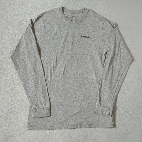 Patagonia Long Sleeve Responsibili-Tee Grey Fitz Roy Trout Graphic Mens Medium - Picture 2 of 8